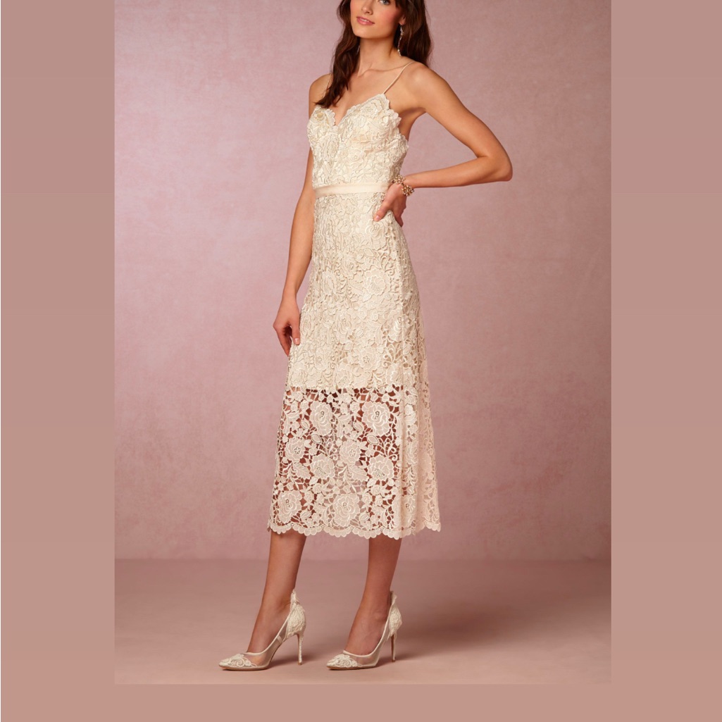 Elegant Lace Cream Dress From Bhldn